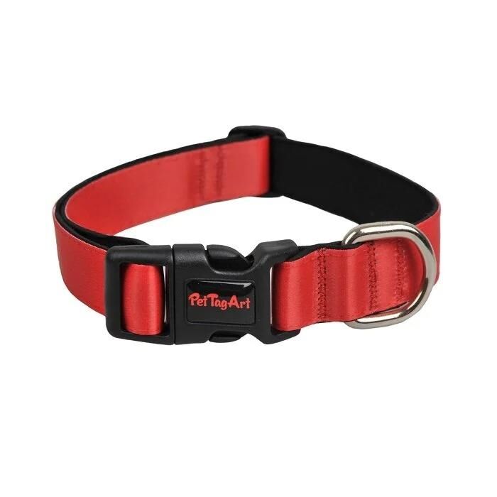 PetTagArt  Ayarlanabilir Kırmızı Yumuşak Doku Köpek Boyun Tasması