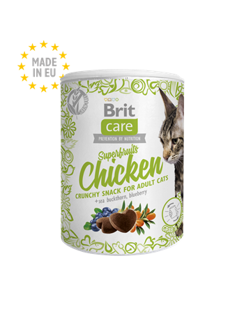 Brit Care Superfruits Tavuklu ve Yabanmersinli Kıtır Kedi Ödül Maması 100 gr