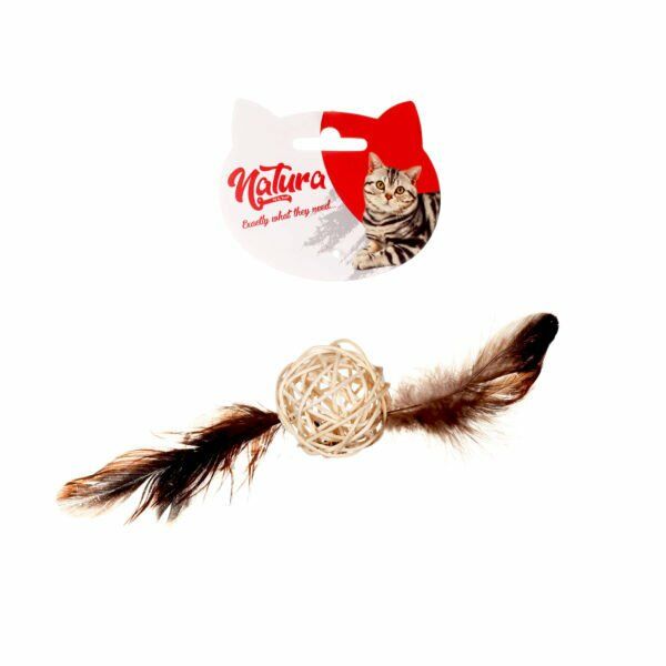 Natura Tüylü Bambu Top Kedi Oyuncak 20 Cm