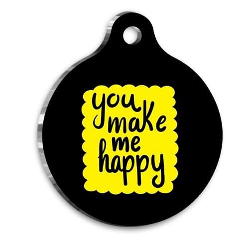 PetTagArt Qr Smart ID You Make Me Happy Kedi Köpek Künyesi