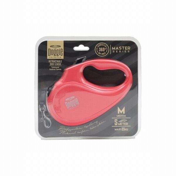 Doggie Otomatik Köpek Tasması Master Seri Medium Pembe
