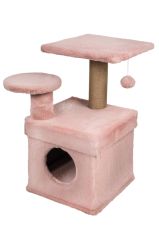Dubex 65x51x72 cm Kedi Oyun Evi ve Tırmalama Platformu Pembe