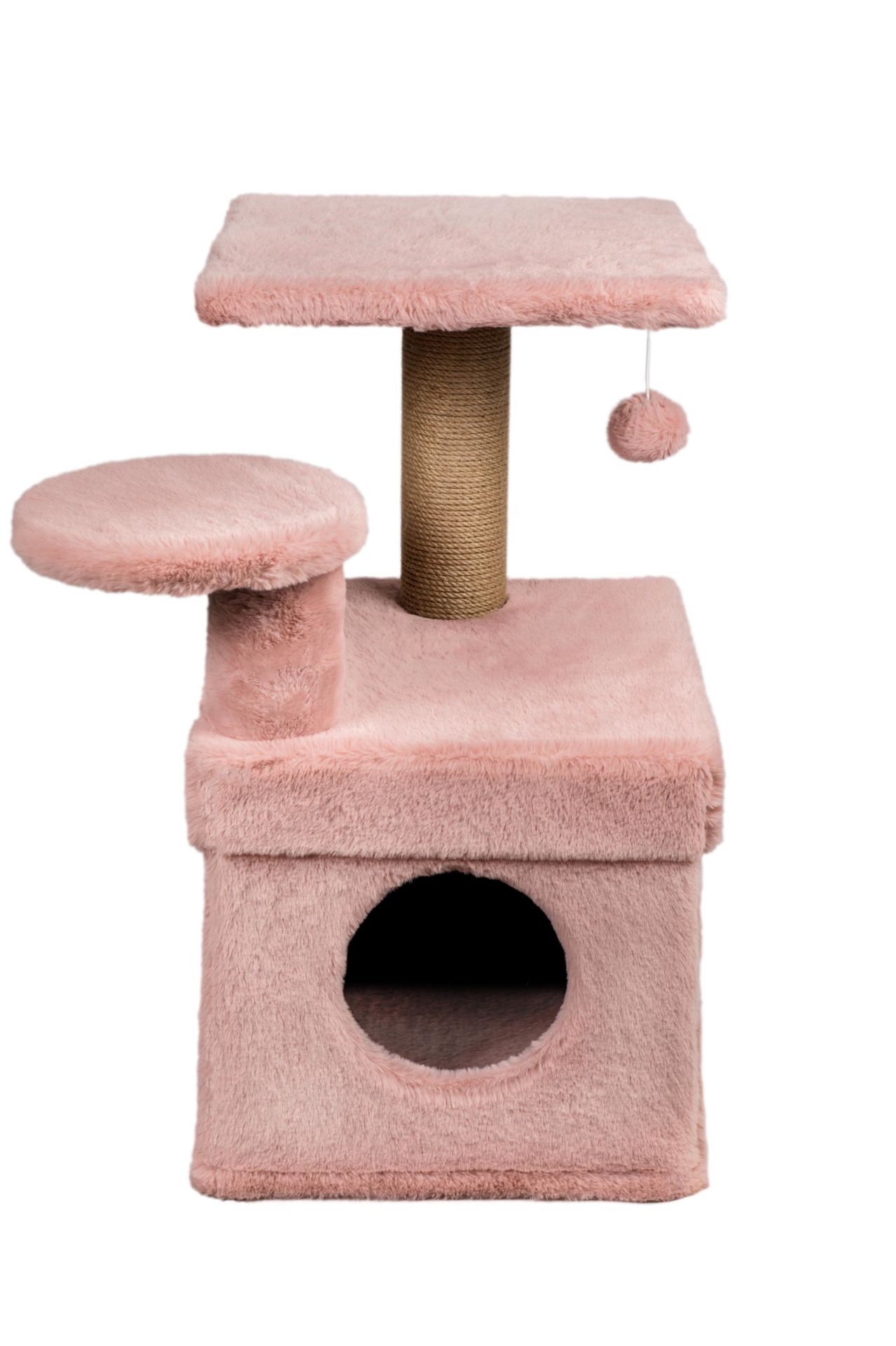 Dubex 65x51x72 cm Kedi Oyun Evi ve Tırmalama Platformu Pembe