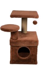 Dubex 65x51x72 cm Kedi Oyun Evi ve Tırmalama Platformu Tarçın