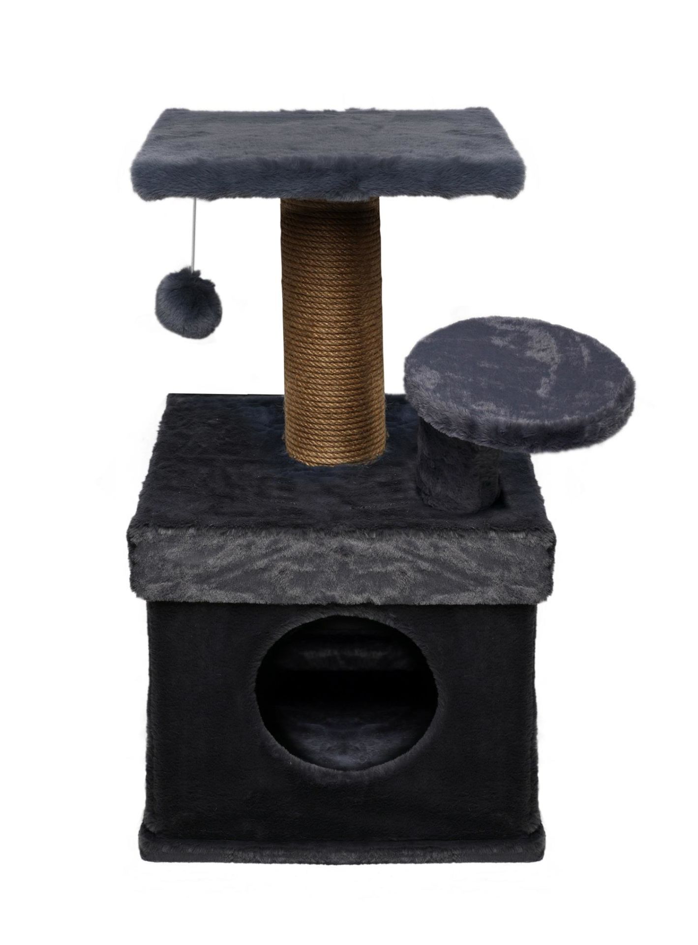 Dubex 65x51x72 cm Kedi Oyun Evi ve Tırmalama Platformu Gri
