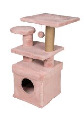 Dubex 65x39x85 cm Kedi Oyun Evi ve Tırmalama Platformu Pembe