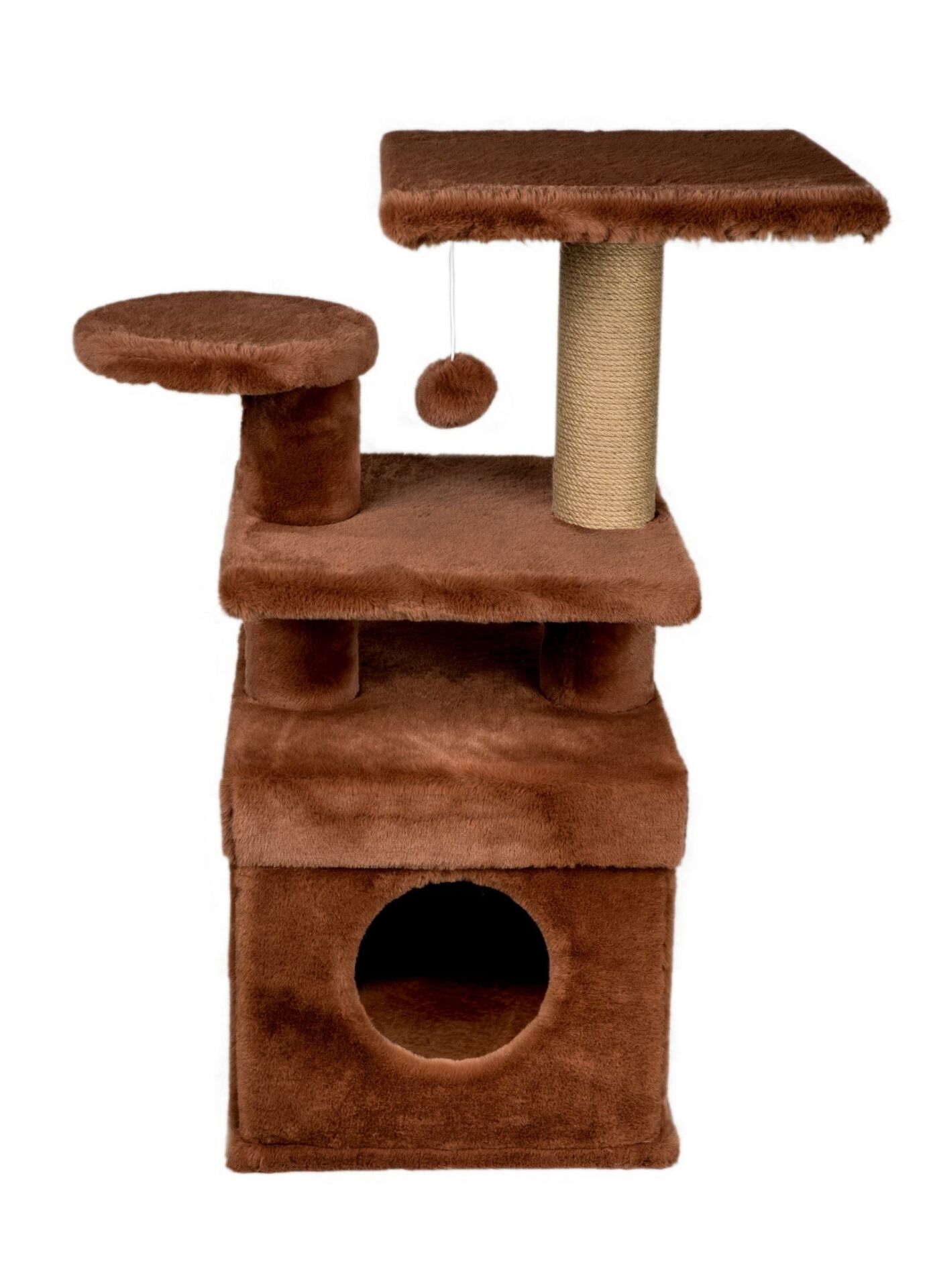 Dubex 65x39x85 cm Kedi Oyun Evi ve Tırmalama Platformu Tarçın