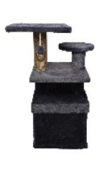 Dubex 65x39x85 cm Kedi Oyun Evi ve Tırmalama Platformu Gri