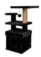 Dubex 65x39x85 cm Kedi Oyun Evi ve Tırmalama Platformu Siyah