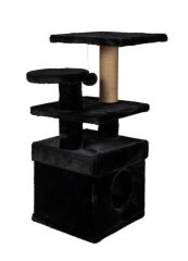 Dubex 65x39x85 cm Kedi Oyun Evi ve Tırmalama Platformu Siyah