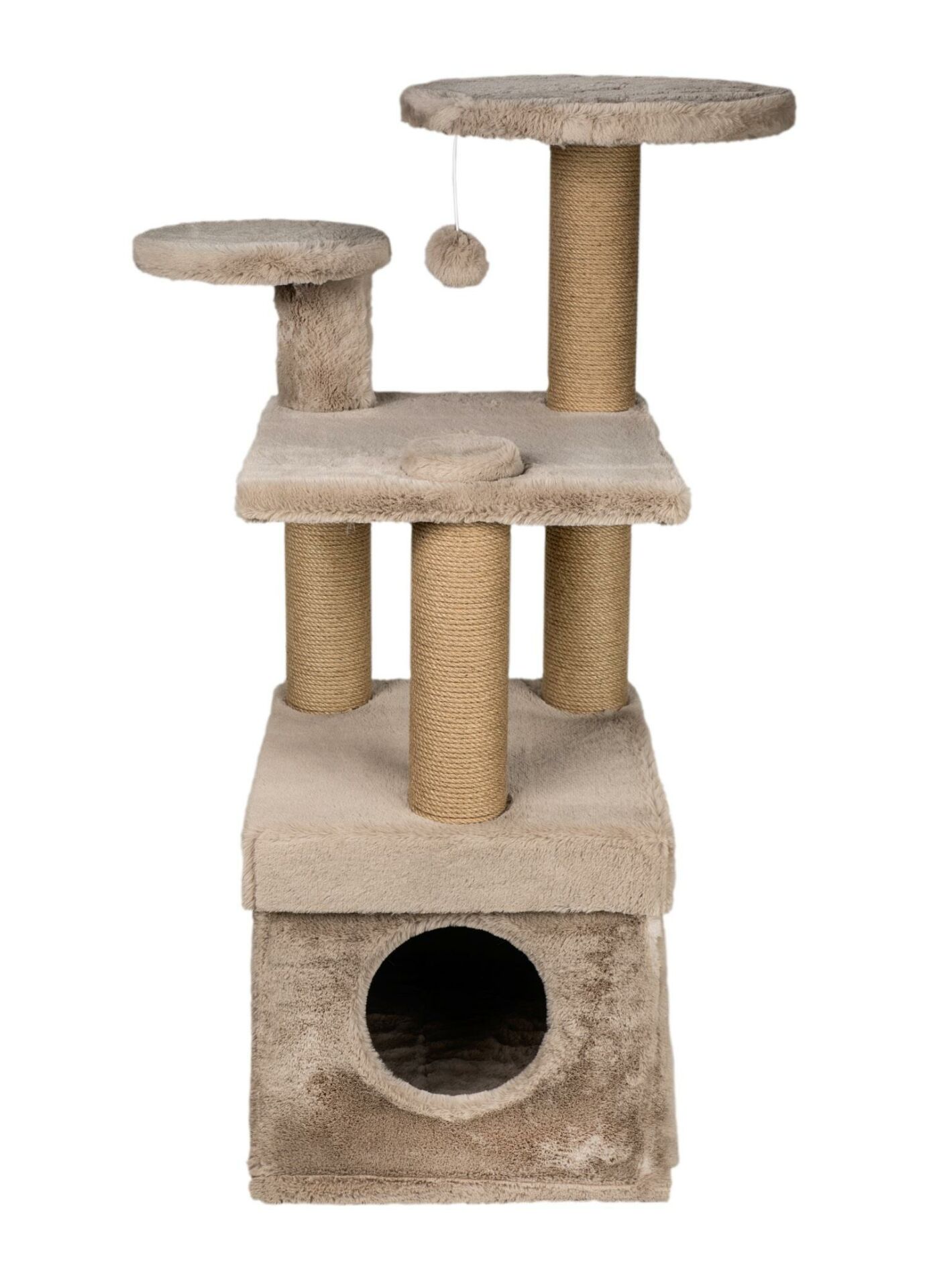 Dubex 52x67x100 cm Kedi Oyun Evi ve Tırmalama Platformu Bej