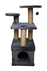 Dubex 52x67x100 cm Kedi Oyun Evi ve Tırmalama Platformu Gri