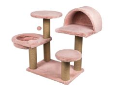Dubex 65x108x75 cm Kedi Oyun Evi ve Tırmalama Platformu Pembe