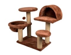 Dubex 65x108x75 cm Kedi Oyun Evi ve Tırmalama Platformu Tarçın