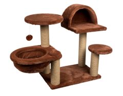 Dubex 65x108x75 cm Kedi Oyun Evi ve Tırmalama Platformu Tarçın