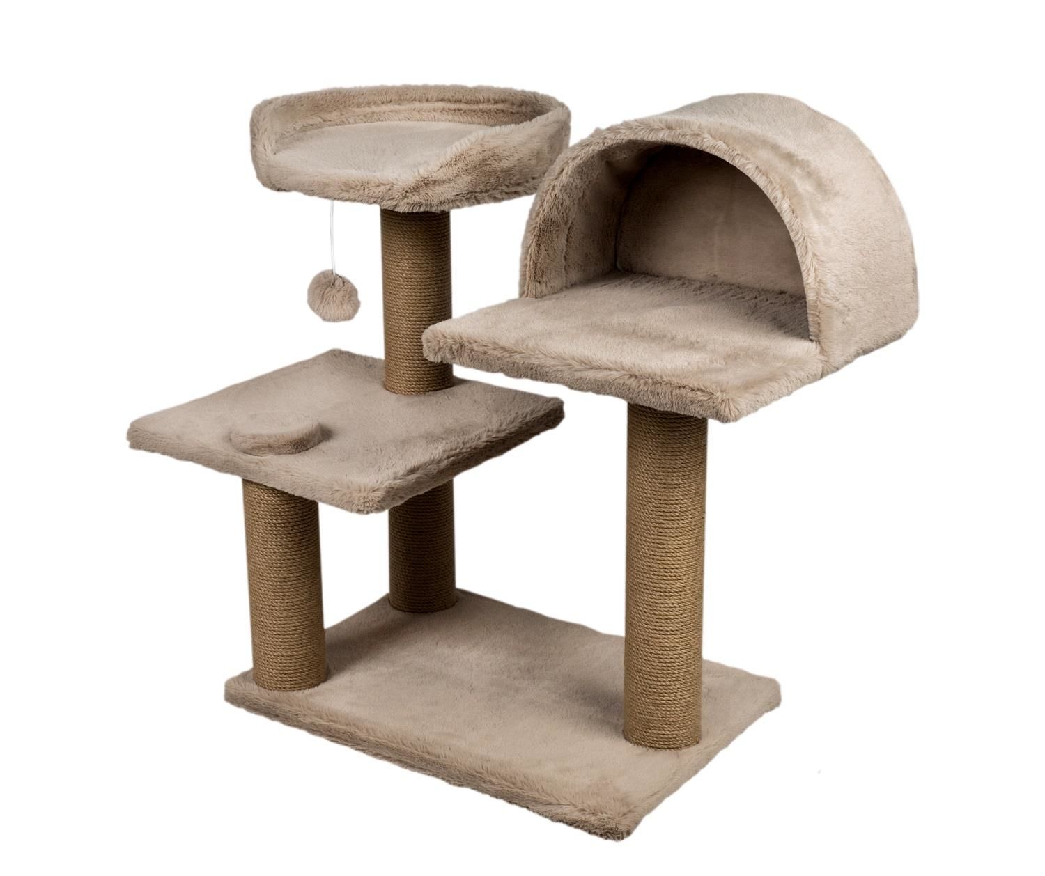 Dubex 53x87x75 cm Kedi Oyun Evi ve Tırmalama Platformu Bej
