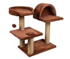Dubex 53x87x75 cm Kedi Oyun Evi ve Tırmalama Platformu Tarçın