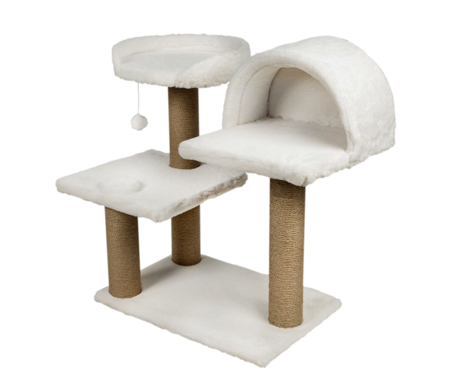 Dubex 53x87x75 cm Kedi Oyun Evi ve Tırmalama Platformu Beyaz