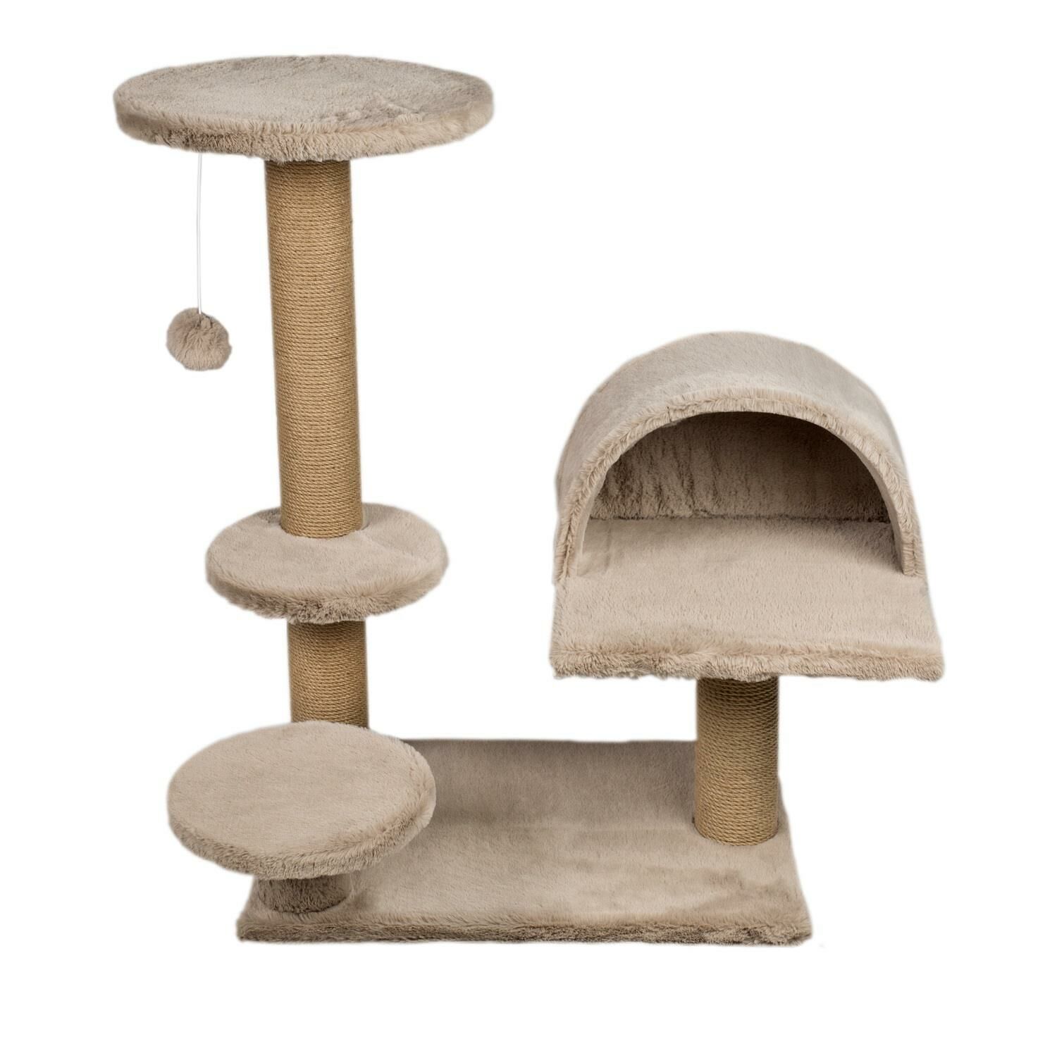 Dubex 65x87x87 cm Kedi Oyun Evi ve Tırmalama Platformu Bej