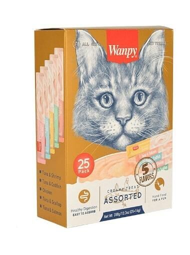 Wanpy Karışık 8 Lezzetli Sıvı Kedi Ödülü 25 x 14 Gr