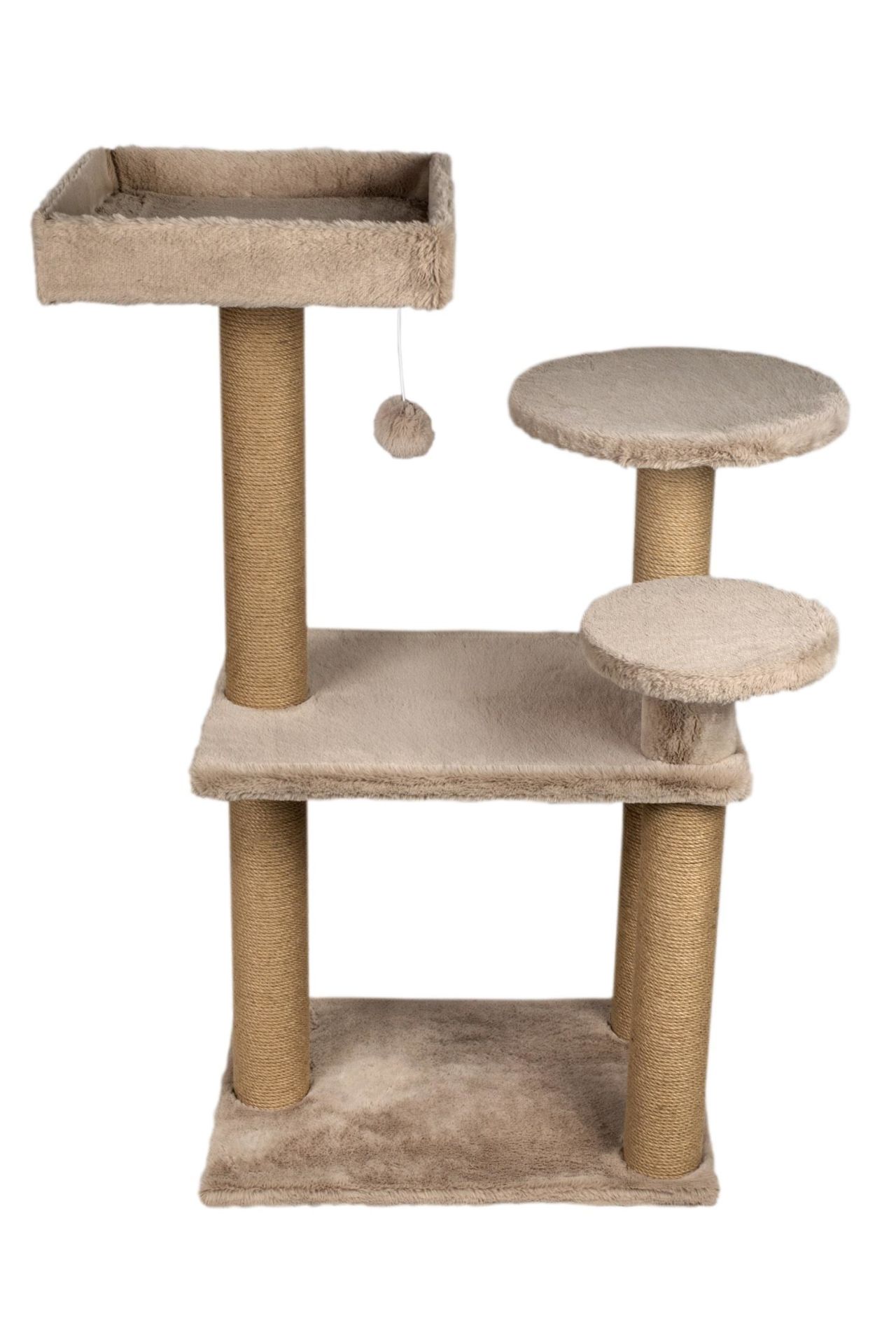 Dubex 65x88x111 cm Kedi Oyun Evi ve Tırmalama Platformu Bej