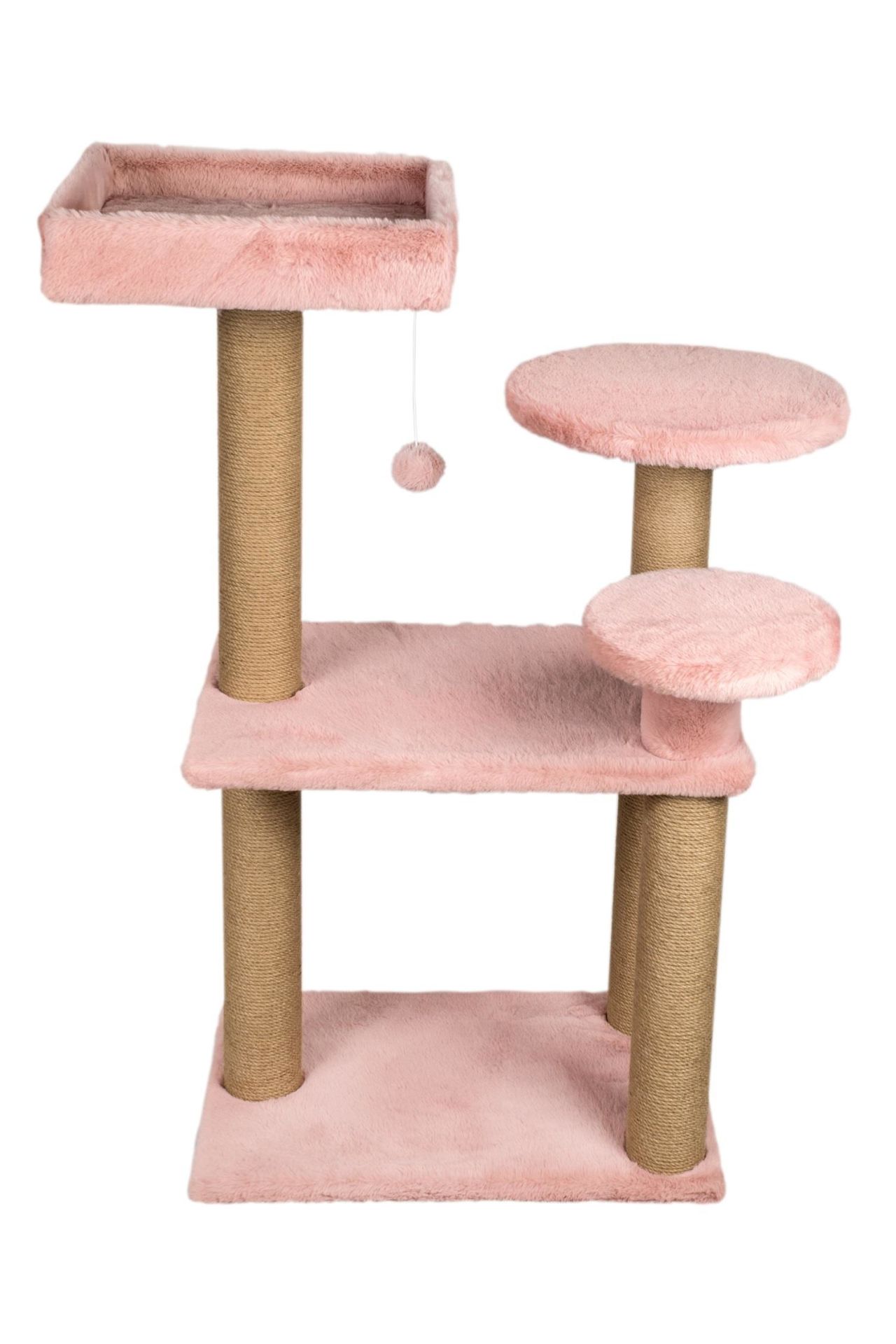 Dubex 65x88x111 cm Kedi Oyun Evi ve Tırmalama Platformu Pembe