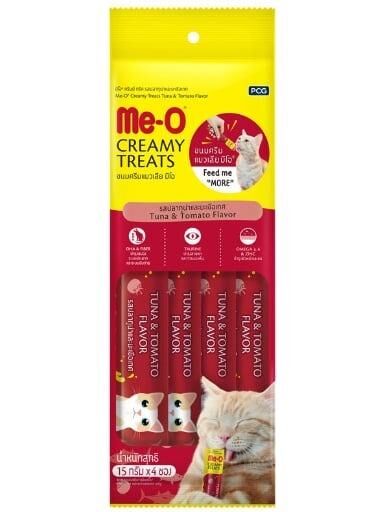 Me-O Creamy Ton Balıklı ve Dometesli Sıvı Kedi Ödülü 4X15 Gr