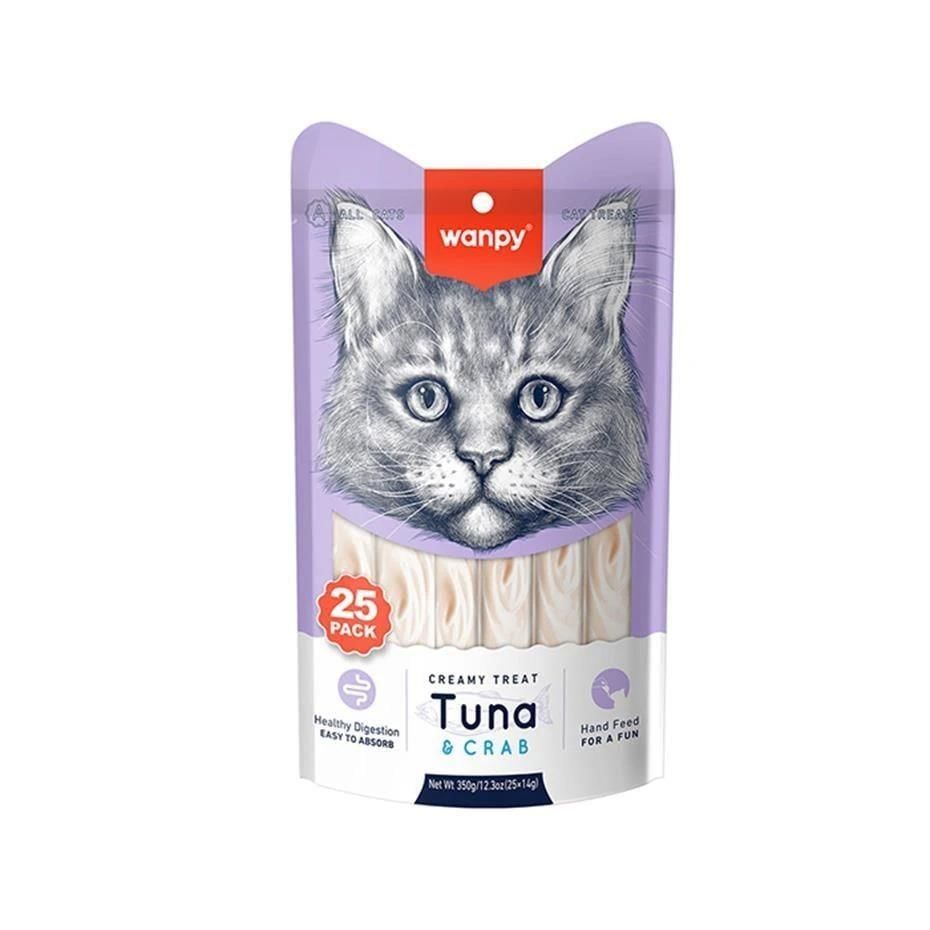 Wanpy Ton Balıklı Ve Yengeçli Sıvı Kedi Ödülü 25x14 Gr