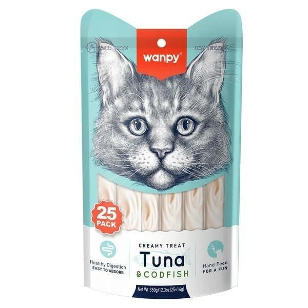 Wanpy Ton Ve Morina Balıklı Sıvı Kedi Ödülü 25x14 Gr