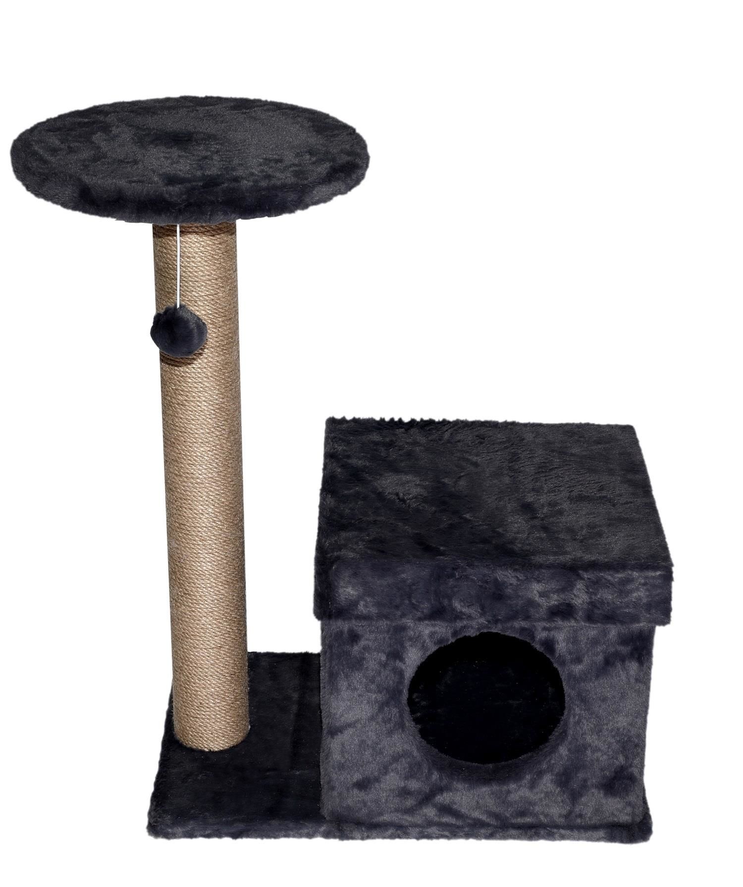 Dubex 39x72x80 cm Kedi Oyun Evi ve Tırmalama Platformu Gri