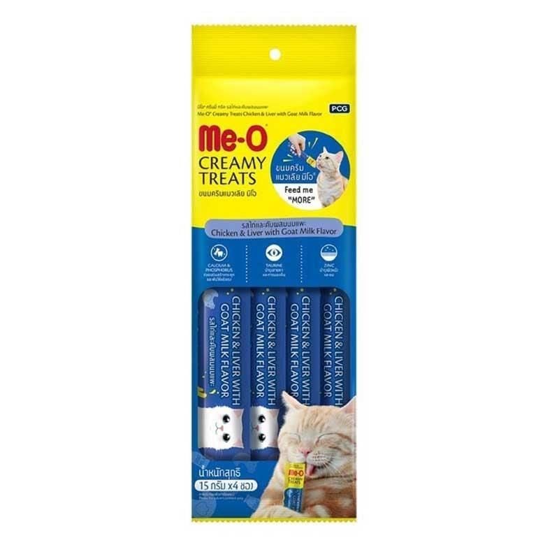Me-O Creamy Tavuklu ve Ciğerli Keçi Sütlü Kedi Ödülü 4X15 Gr