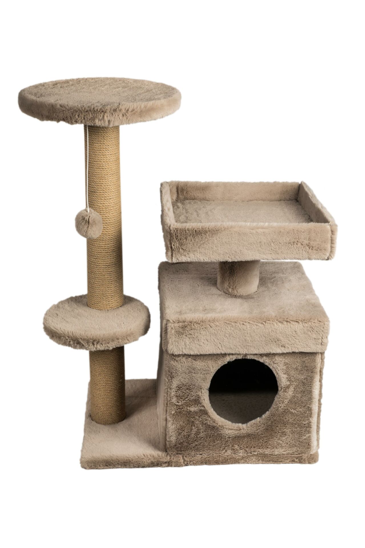 Dubex 39x72x87 cm Kedi Oyun Evi ve Tırmalama Platformu Bej