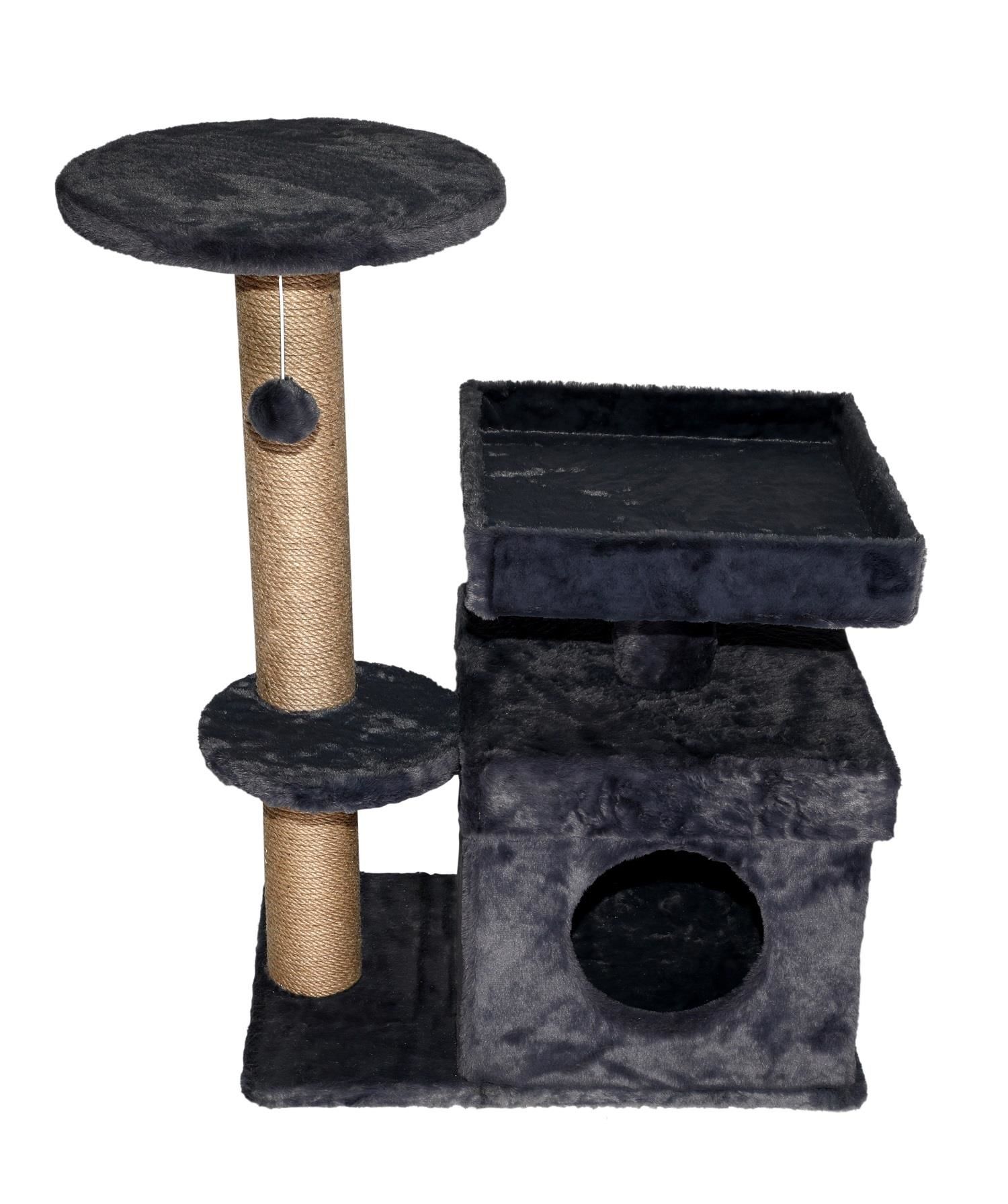 Dubex 39x72x87 cm Kedi Oyun Evi ve Tırmalama Platformu Gri