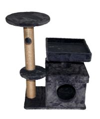 Dubex 39x72x87 cm Kedi Oyun Evi ve Tırmalama Platformu Gri