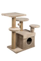 Dubex 65x86x87 cm Kedi Oyun Evi ve Tırmalama Platformu Bej