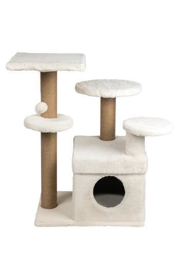 Dubex 65x86x87 cm Kedi Oyun Evi ve Tırmalama Platformu Beyaz