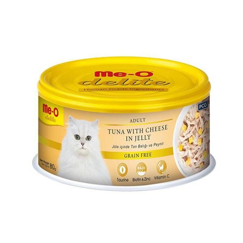 Me-O Delite Ton Balıklı Ve Peynirli Tahılsız Yetişkin Kedi Konservesi 80 Gr