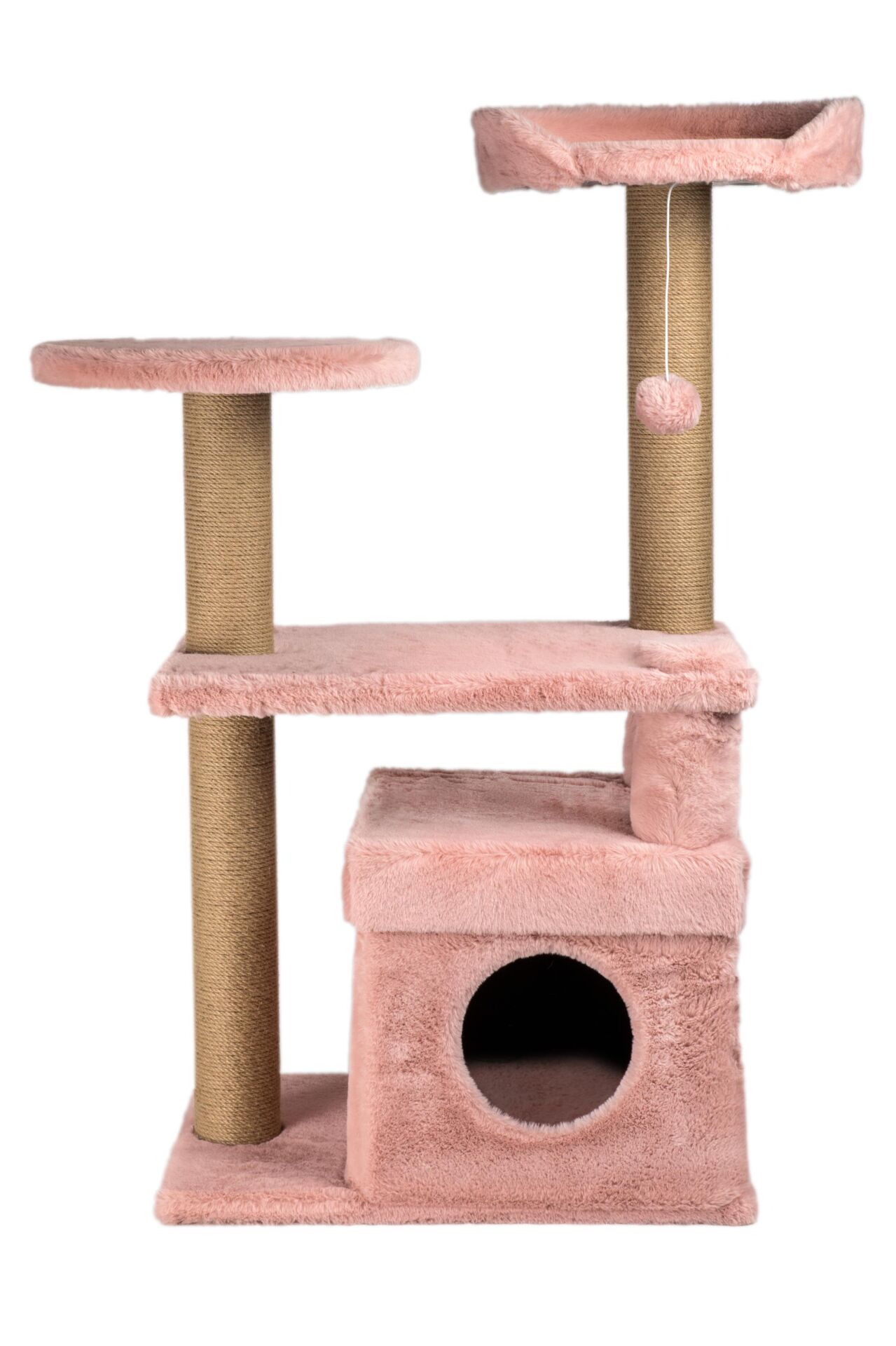 Dubex 53x86x111 cm Kedi Oyun Evi ve Tırmalama Platformu Pembe