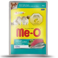 Me-O Jöle İçinde Ton Balıklı ve Sardalyalı Yavru Kedi Konservesi 80 Gr