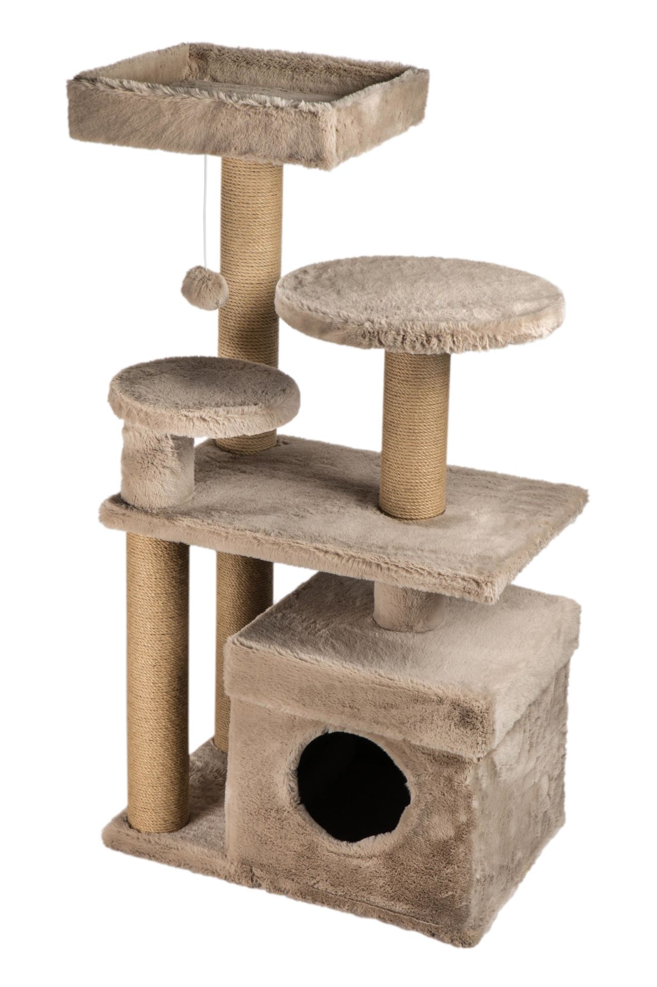 Dubex 65x73x111 cm Kedi Oyun Evi ve Tırmalama Platformu Bej
