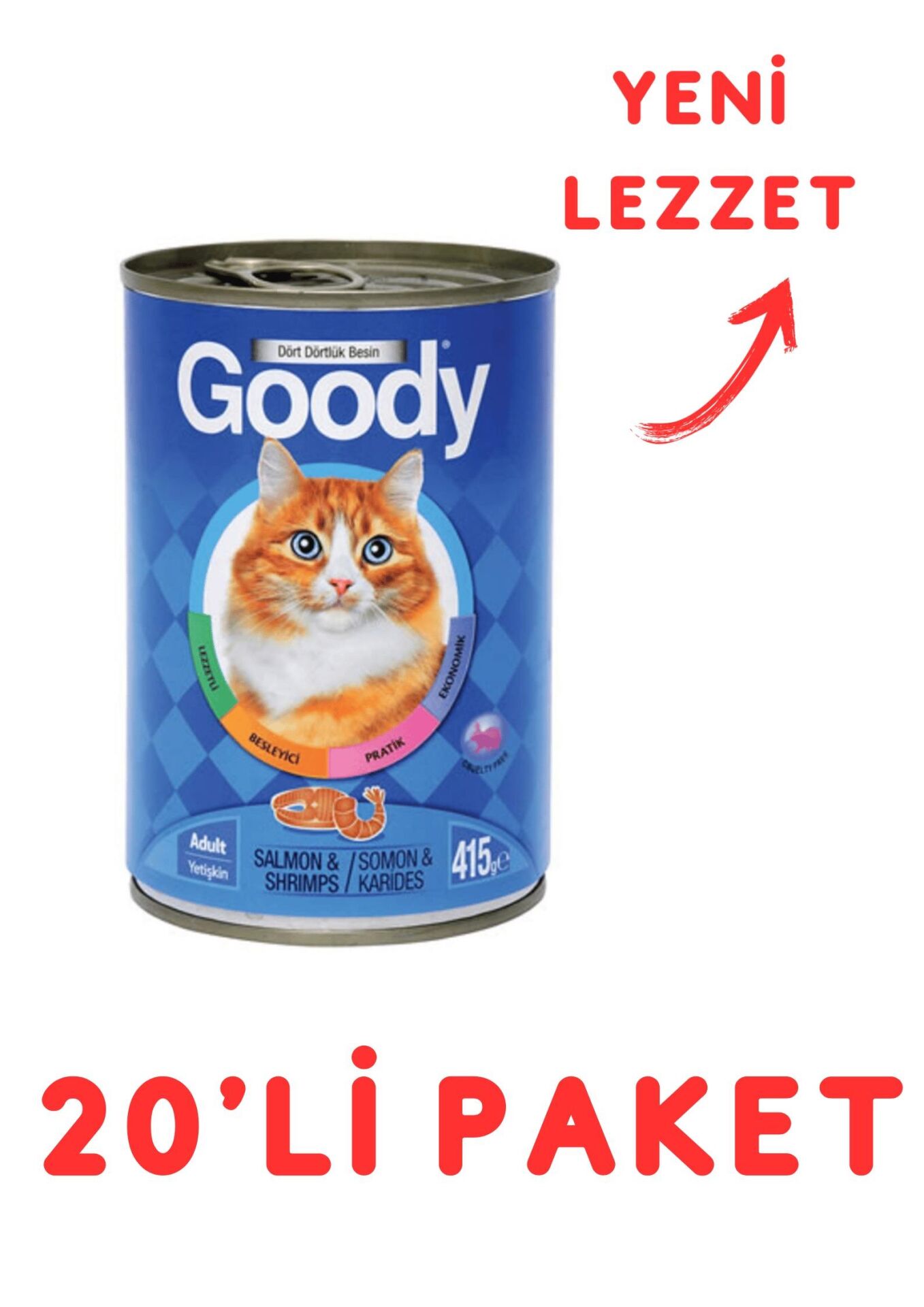 Goody Somonlu Yetişkin Kedi Konservesi 400 Gr - 20'Li Paket