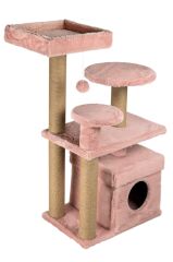 Dubex 65x73x111 cm Kedi Oyun Evi ve Tırmalama Platformu Pembe