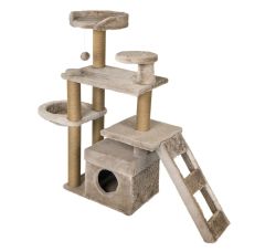 Dubex 55x160x124 cm Kedi Oyun Evi ve Tırmalama Platformu Bej