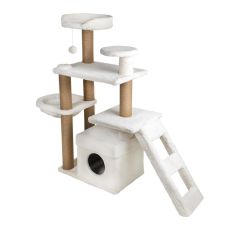 Dubex 55x160x124 cm Kedi Oyun Evi ve Tırmalama Platformu Beyaz