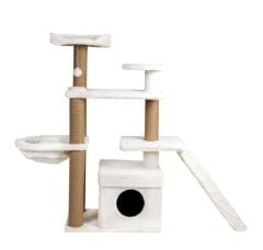 Dubex 55x160x124 cm Kedi Oyun Evi ve Tırmalama Platformu Beyaz