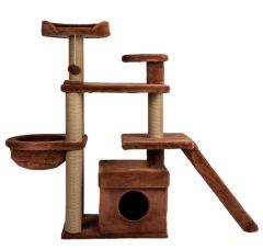 Dubex 55x160x124 cm Kedi Oyun Evi ve Tırmalama Platformu Tarçın