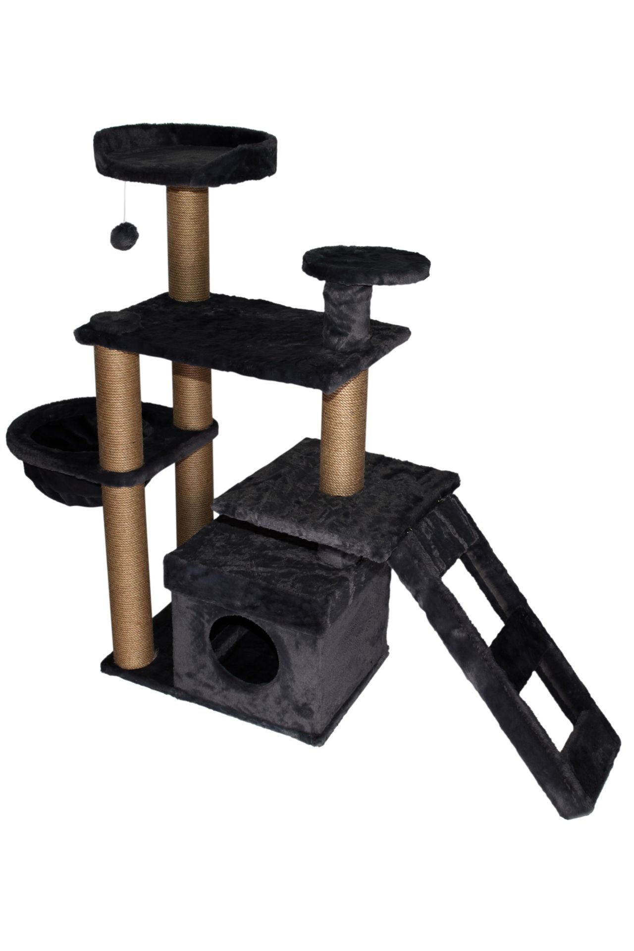 Dubex 55x160x124 cm Kedi Oyun Evi ve Tırmalama Platformu Gri