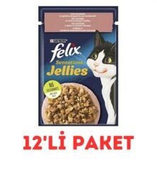 Felix Sensation Somonlu Karidesli Jel Pouch Kedi 85gr 12'Li Paket