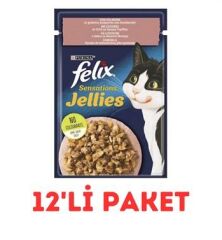 Felix Sensation Somonlu Karidesli Jel Pouch Kedi 85gr 12'Li Paket