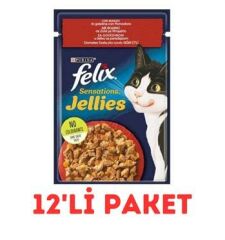 Felix Sensation Sığır Etli Ve Domatesli Kedi Yaş Maması 85 Gr 12'Li Paket